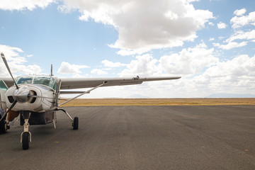 Private Charter Plane on Landing Strip
