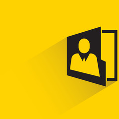 resume profile folder with shadow on yellow background