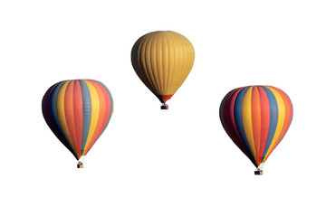 Three Hot Air Balloons Isolated