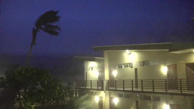 Strong Wind Torrential Rain And Lightning Lash Hotel As Hurricane Hits - Sarika