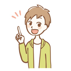 アドバイスをする男の子のイラスト