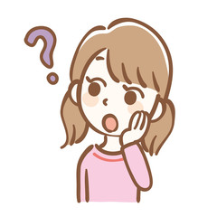 疑問を持つ女の子のイラスト