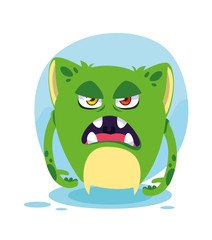 Green monster cartoon design icon vector ilustration