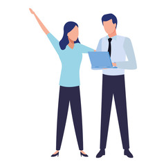 Business partners with documents