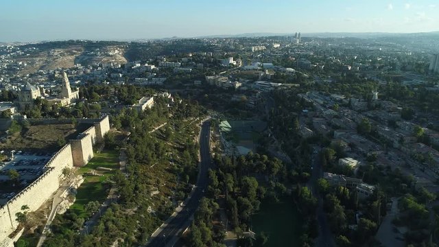 Silent streets of Hinnom Valley and Sultan's Pool, near Mt. Zion. DJI_0065-05