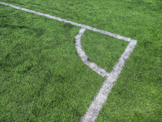 Fototapeta premium white line markings at the stadium artificial grass