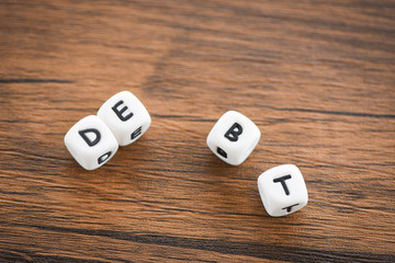 get out of debt concept / Increased liabilities from exemption debt consolidation of financial...