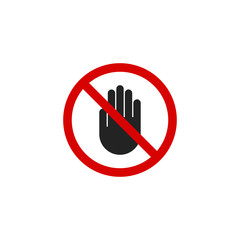 Hand blocking icon sign stop. Stop hand logo Vector illustration