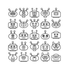 robot head avatar icons