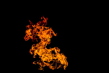 Fire flames on black background. fire on black background isolated. fire patterns.
