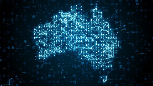 Australia Circuit Board Nbn Broadband Internet Infrastructure Network - Conceptual Render Illustration Graphic