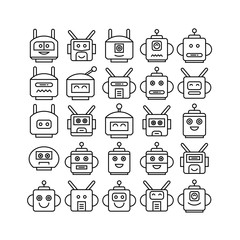 robot head avatar icons