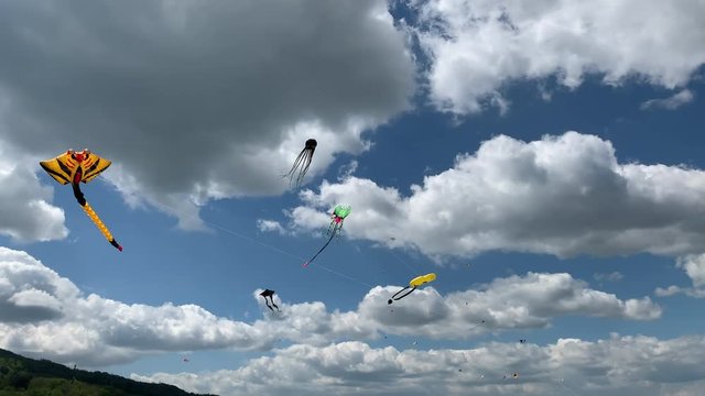 Wind Dragon Festival. Some nice colourful Kite Artwork in the Air.