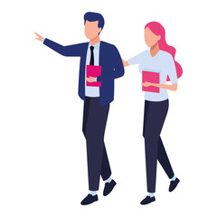 Business partners with documents