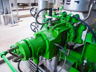 Obraz premium Pump and motor which popular to install with pipe in industrial such chemical, power plant, oil and gas.