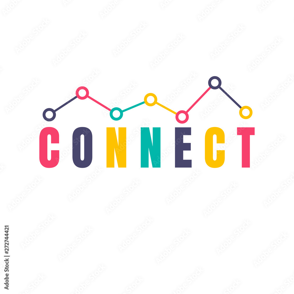 Poster creative connection icon logo design made. geometric structure dot and line connection. vector illus