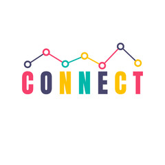 Creative connection icon logo design made. Geometric structure dot and line connection. Vector illustration