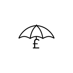 poundsterling money protector security umbrella logo vector icon illustration