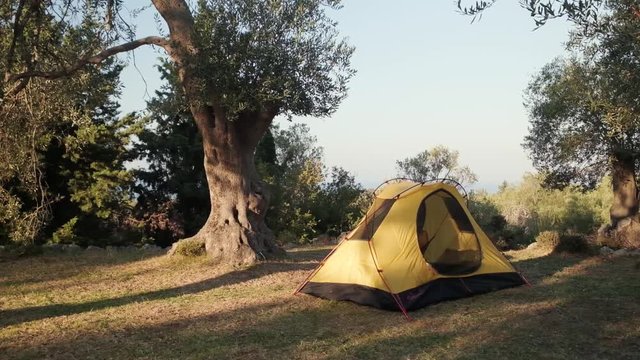 Camping at Gjipe Beach in Albania along the Albanian Riviera