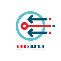 Data solution vector logo design. Digital technology concept sign. 