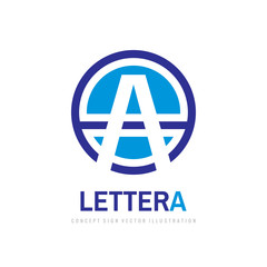 Letter A - vector logo design. Abstract creative sign in circle shape.