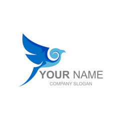 Fototapeta premium simple bird logo with attractive and modern look, logo ready to use
