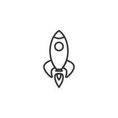 Rocket icon vector. Rocket symbol illustration isolated sign. Rocket logo design inspiration