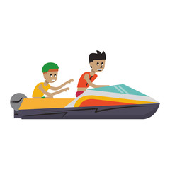 Racing boat extreme sport cartoons