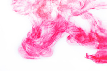 pink ink diluted in water on white background