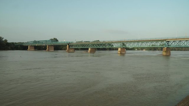 River Sava in Brcko district, Bosnia and Herzegovina. River Sava is a natural border between Bosnia and Croatia