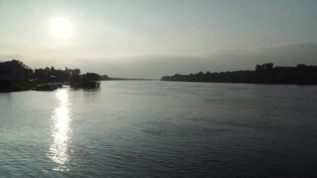 River Sava in Brcko district, Bosnia and Herzegovina. River Sava is a natural border between Bosnia and Croatia