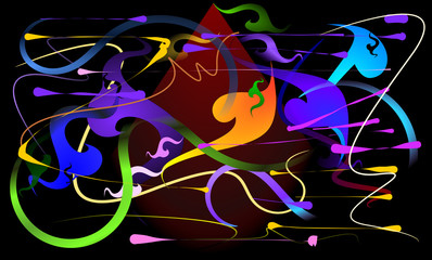 Fototapeta premium line Thai pattern style and brush stroke