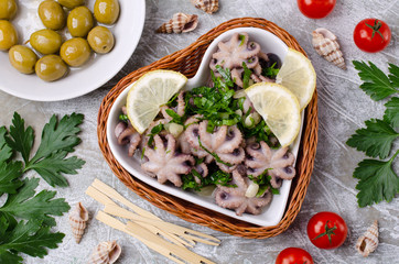 Baby octopus in spicy dressing