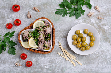 Baby octopus in spicy dressing