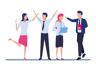 Fototapeta premium Business coworkers with office supplies
