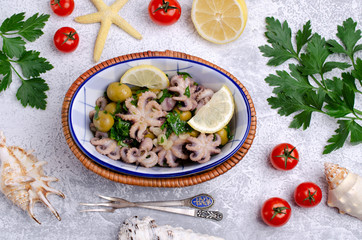 Baby octopus in spicy dressing