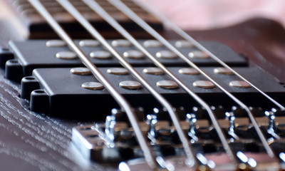 Fototapeta na wymiar 5 Strings Black Bass Guitar