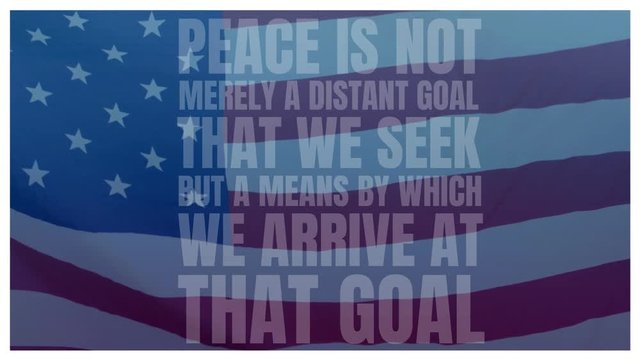 American flag and peace quote