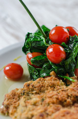 cherry tomatoes and basil