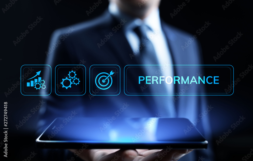 Poster kpi key performance indicator increase optimisation business and industrial process.