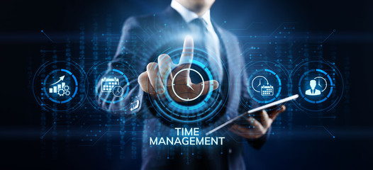 Time management project planning business internet technology concept.