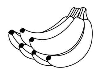 Behangcirkel exotic tropical fruit icon cartoon in black and white © Jemastock