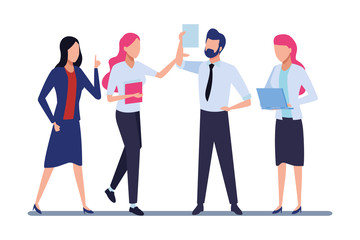 Fototapeta premium Business coworkers with office supplies