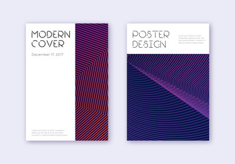 Minimal cover design template set. Violet abstract