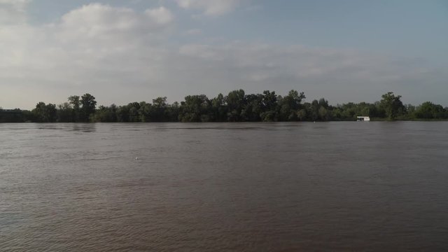 River Sava in Brcko district, Bosnia and Herzegovina. River Sava is a natural border between Croatia and Bosnia