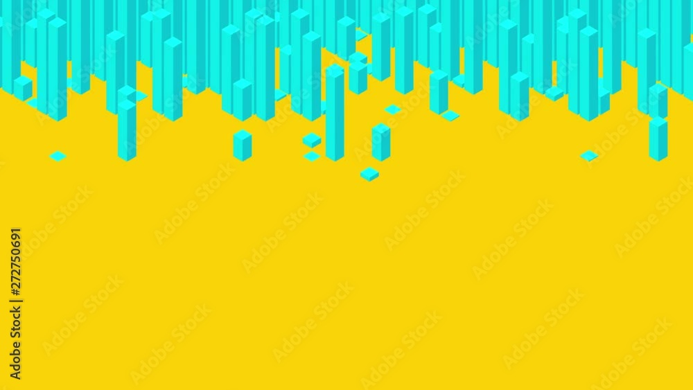Poster cube box square bar 3d virtual isometric shuffle wave pattern, blockchain technology concept design 