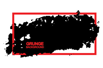 Grunge background black spot with red frame