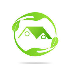 Real Estate, Eco House design vector template