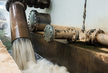 Sludge and Mud flow of water in water treatment plant