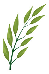 exotic tropical leaves icon cartoon